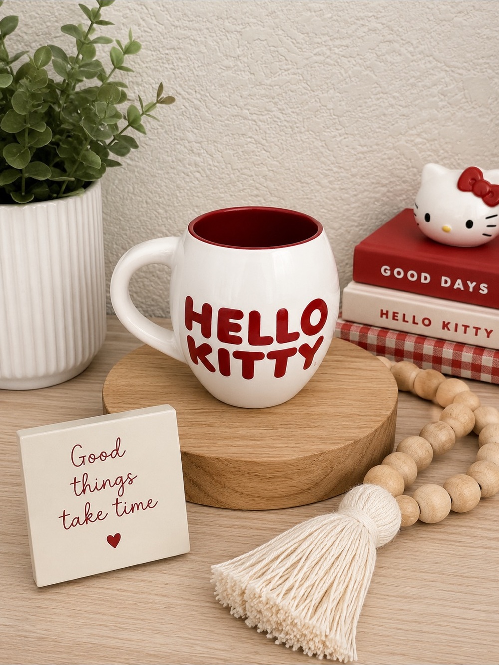 Hello Kitty White Mug with Red Interior & Logo